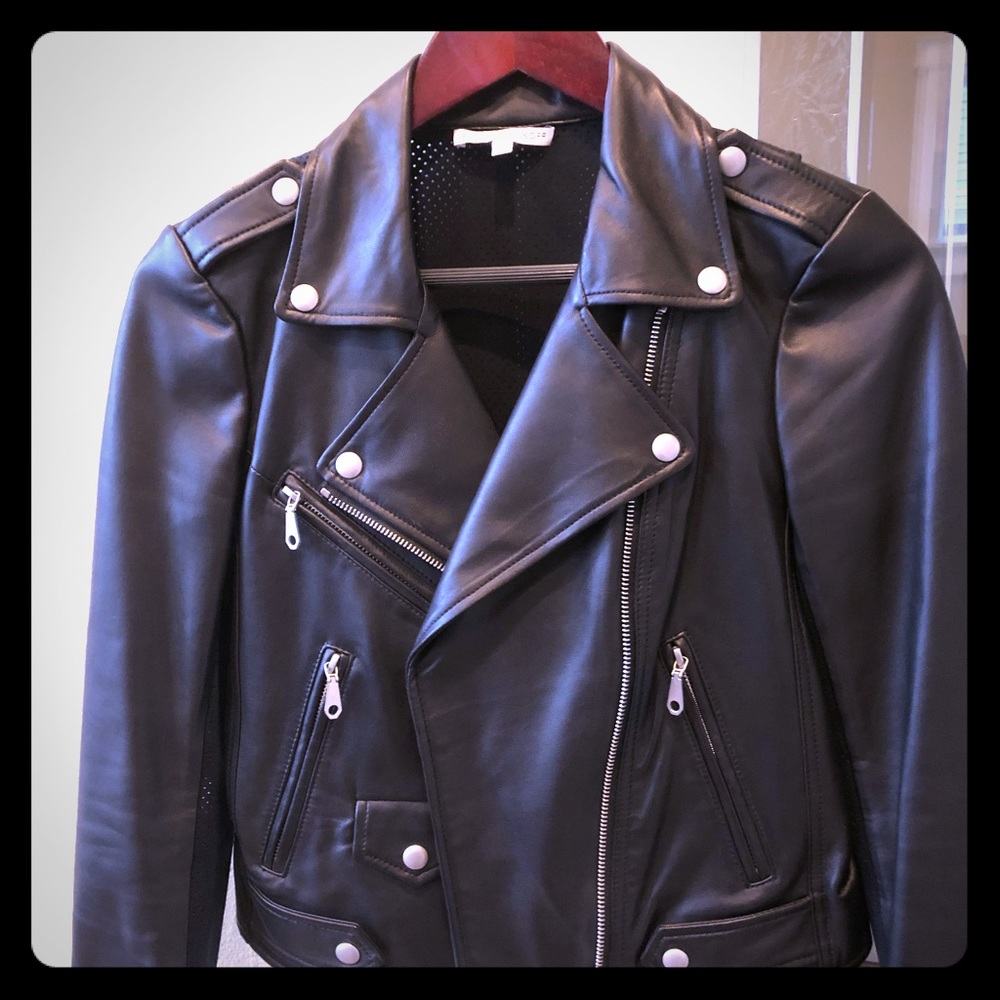 Rebecca Minkoff lambskin leather moto jacket xs